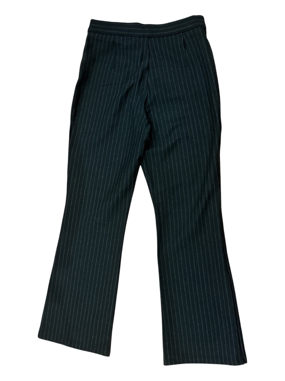 NWOT NEW YORK & COMPANY DARK NAVY PINSTRIPE STRETCH PULL ON FLARE PANTS SZ MP - Picture 3 of 4